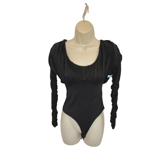 NEW Elodie Black Scoop Neck Long Sleeve Bodysuit NWT - Size XS - Picture 2 of 7